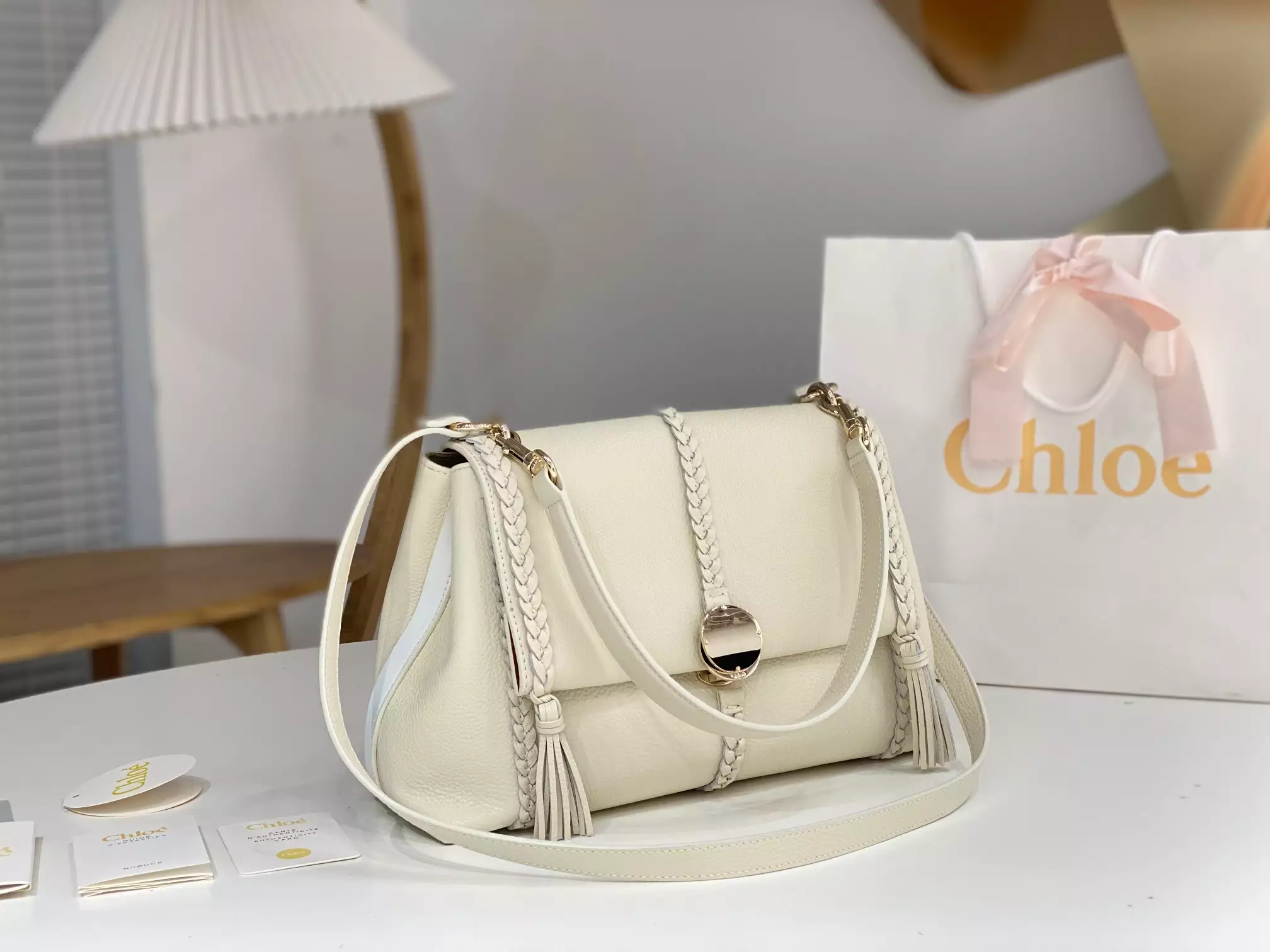 Chloé Penelope Medium White Leather - Repbags.ru - Image 4