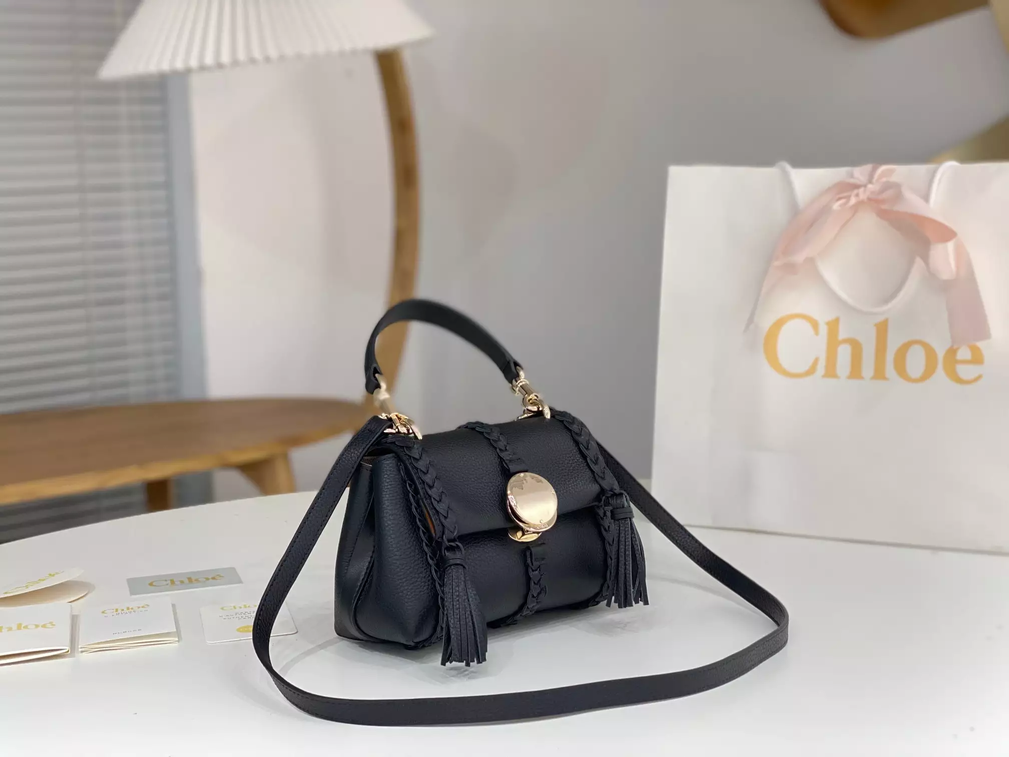 Chloé Penelope Mini Soft Black Leather - Repbags.ru - Image 5
