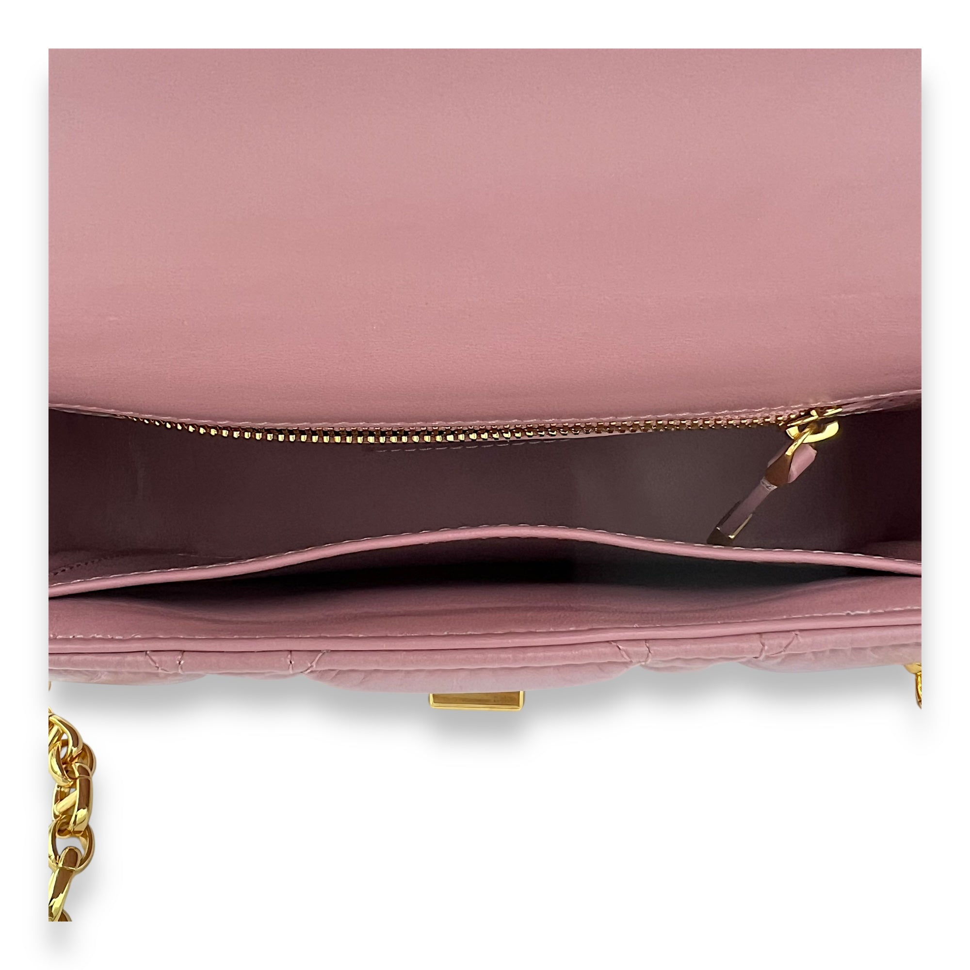 Caro Small Pink Crossbody Bag, Gold hardware - Image 7