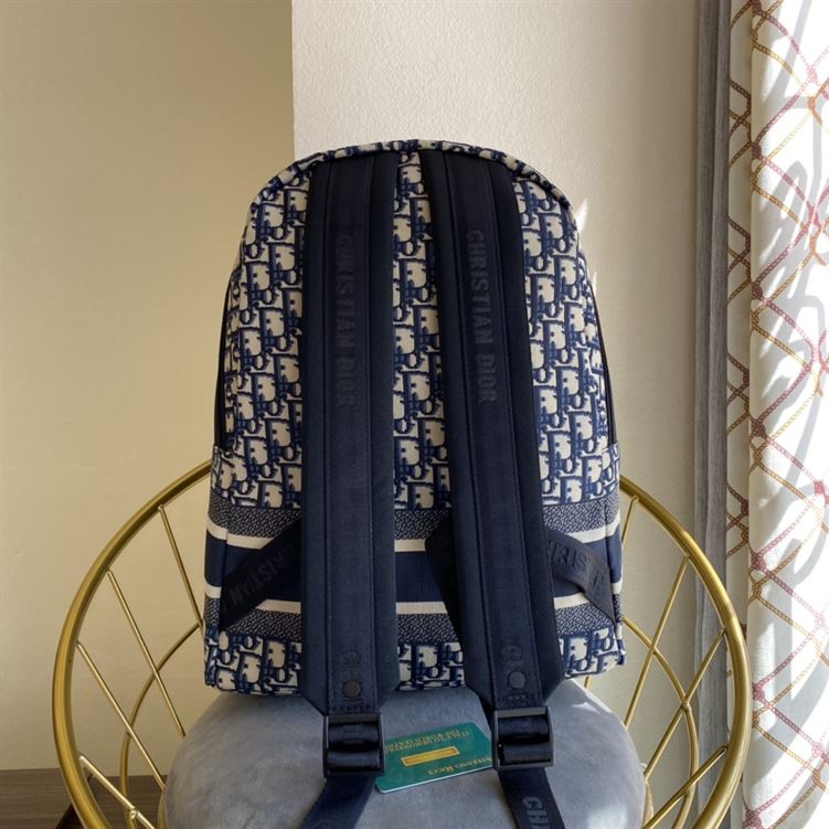 DiorTravel backpack Blue Dior Oblique Jacquard - DB009 - Image 11