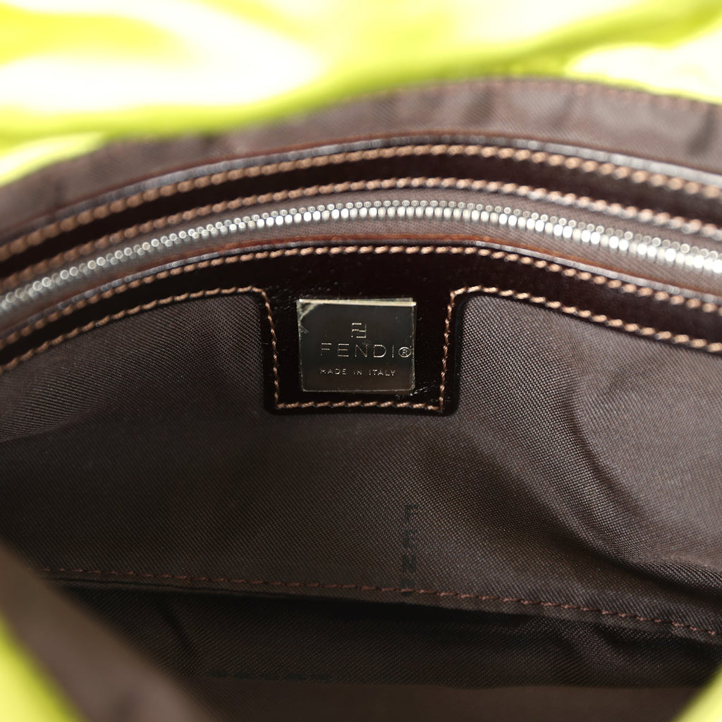 Vintage Fendi Baguette Bag Green and Red Beaded Satin Orange Python Silver Hardware - Image 9