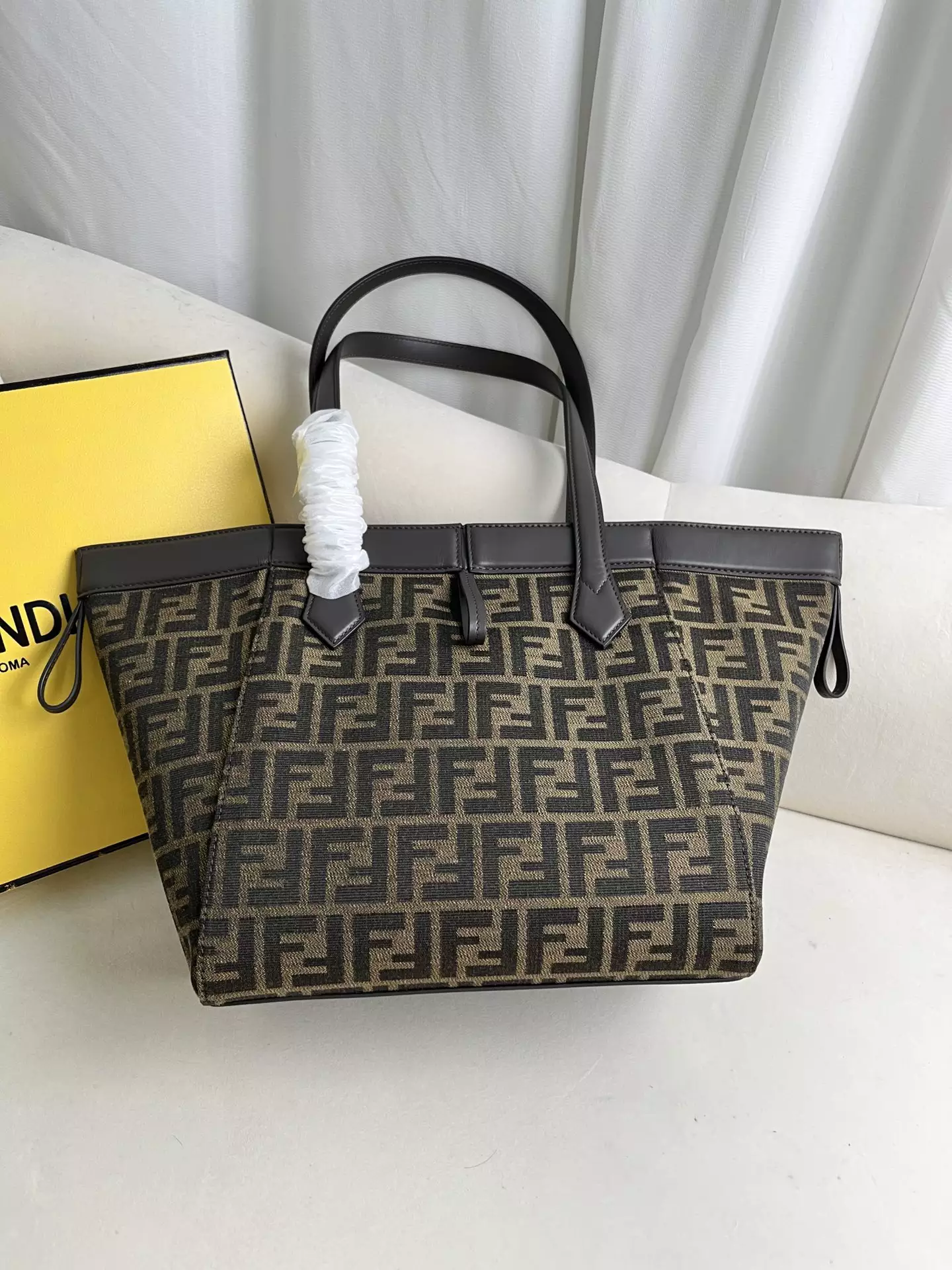 Fendi Origami Medium Brown FF Jacquard Bag - Repbags.ru - Image 6