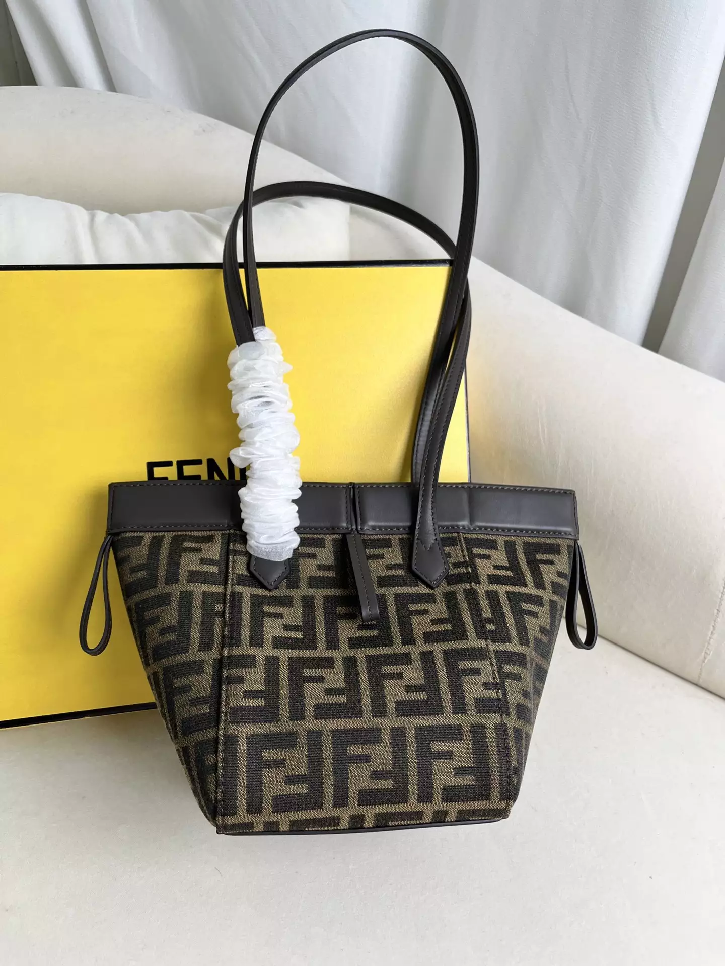 Fendi Origami Mini Brown FF Jacquard Fabric Bag - Repbags.ru - Image 6