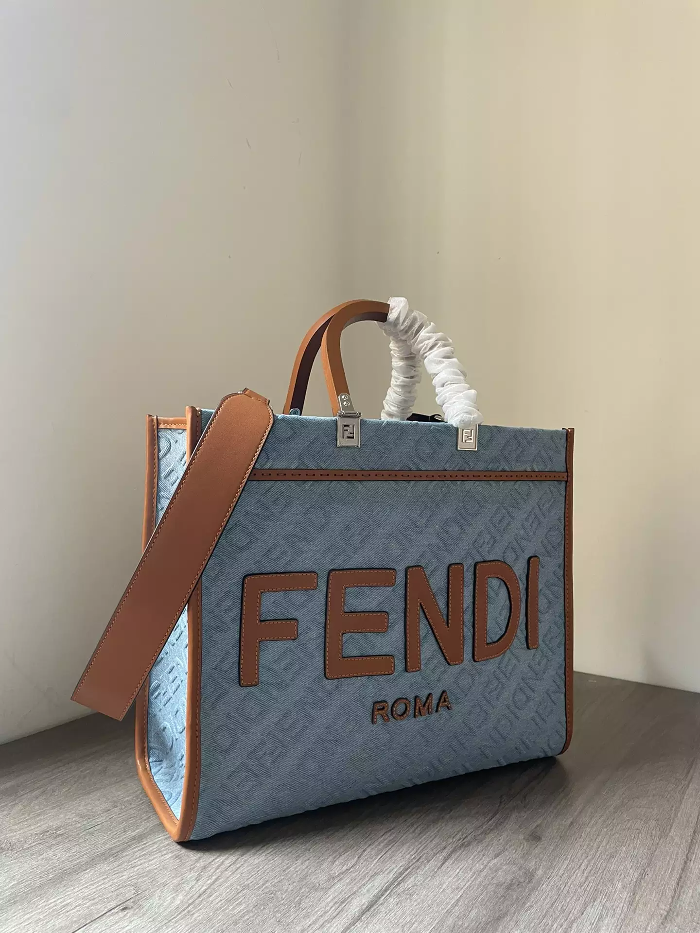 Fendi Sunshine Medium Light Blue Denim - Repbags.ru - Image 4