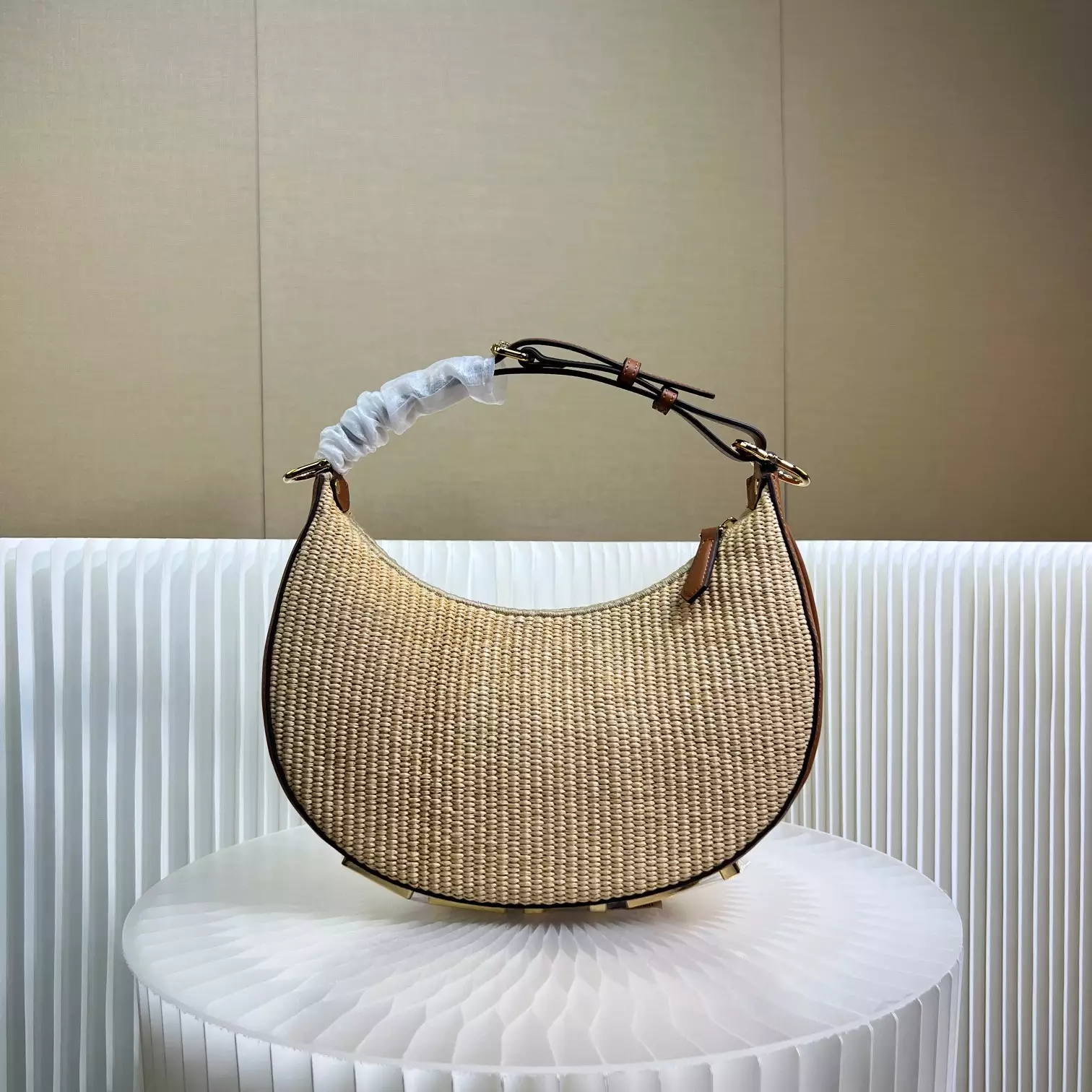 Fendigraphy Small Natural Straw Bag - Repbags.ru - Image 3