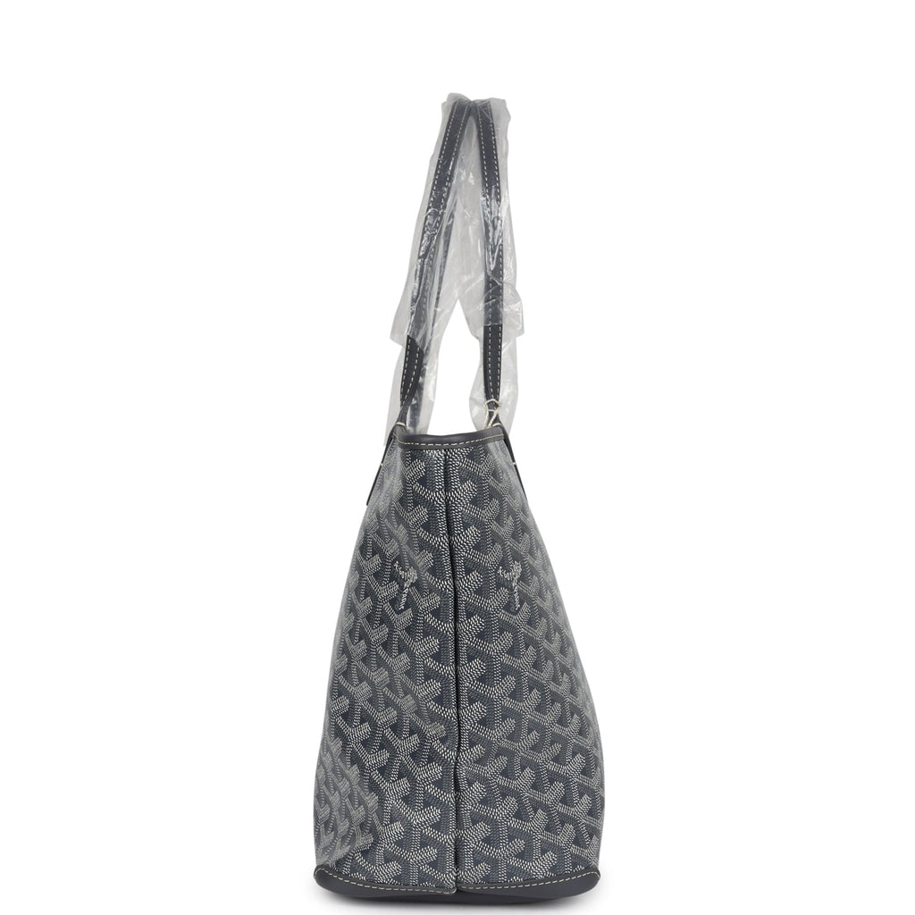 Goyard Goyardine Artois Tote PM Grey Canvas & Chevroches Calfskin Palladium Hardware - Image 5
