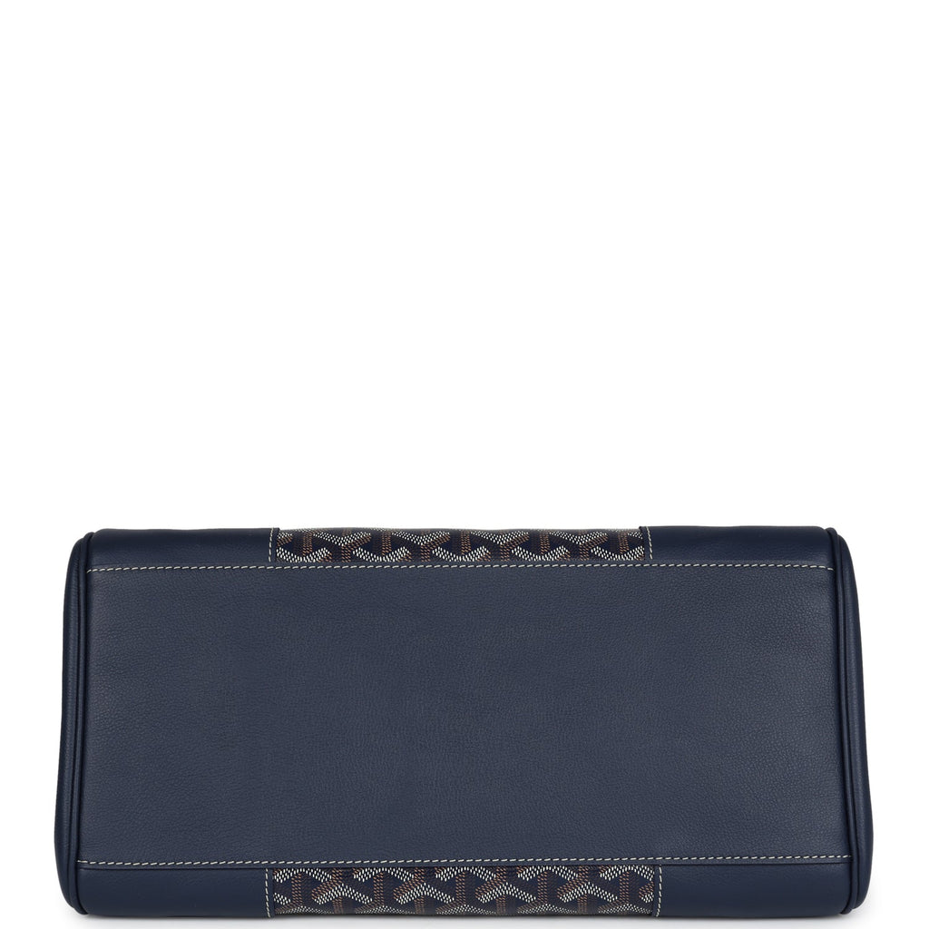 Goyard Saigon Tote Navy Blue Goyardine Canvas Palladium Hardware - Image 8