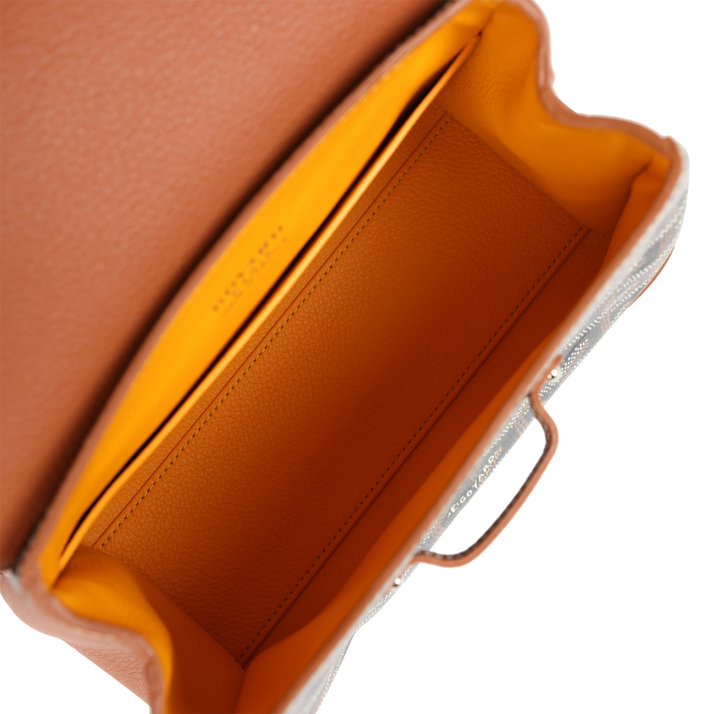 Goyard Saigon Souple Mini Bag Black and Brown Goyardine Canvas Palladium Hardware - Image 8