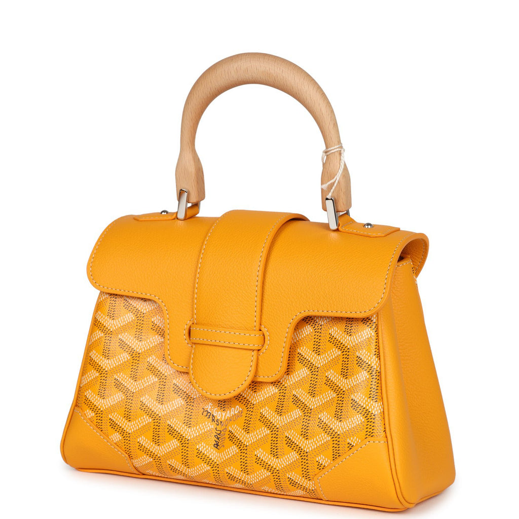 Goyard Saigon Souple Mini Bag Yellow Goyardine Palladium Hardware - Image 6