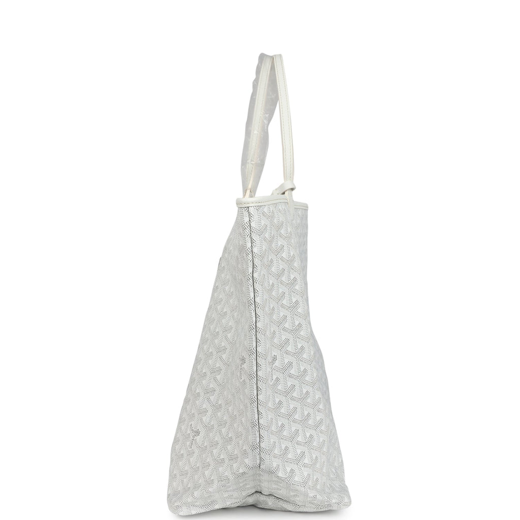 Goyard Goyardine Canvas White Saint Louis GM Tote Palladium Hardware - Image 4