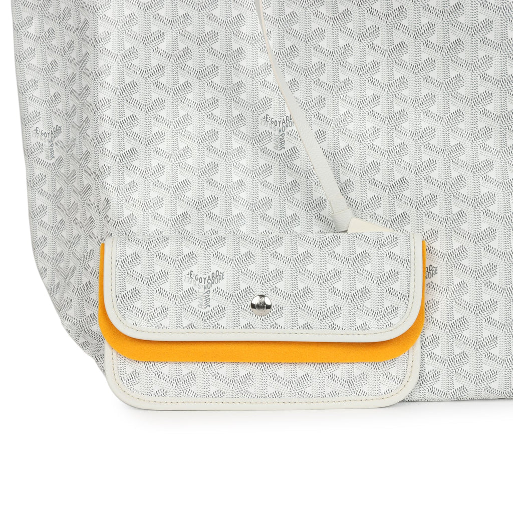 Goyard Goyardine Canvas White Saint Louis GM Tote Palladium Hardware - Image 7