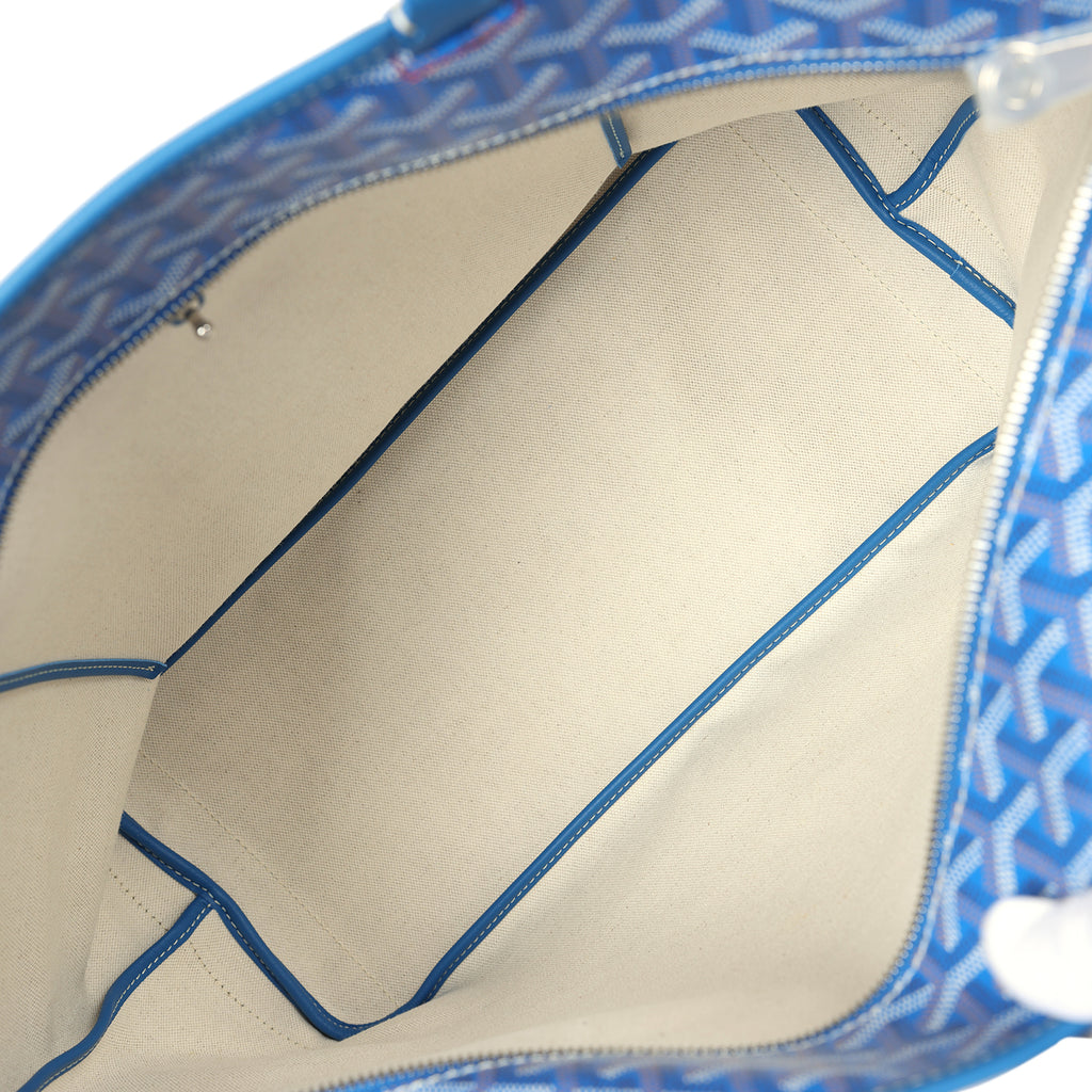 Goyard Goyardine Canvas Sky Blue Artois MM Tote Palladium Hardware - Image 9