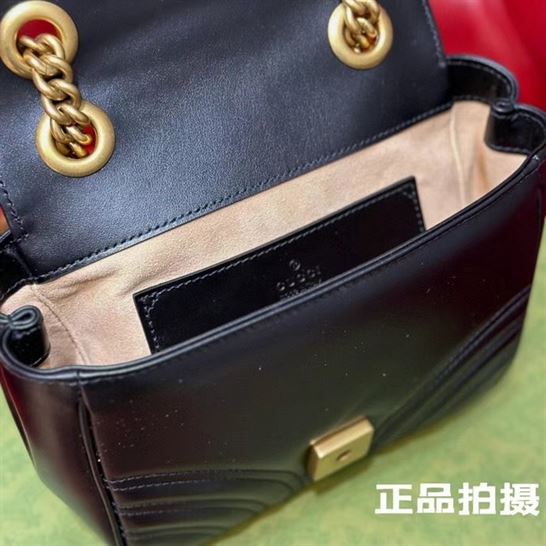 GG Marmont Matelassé mini tote bag Black chevron leather - Image 9