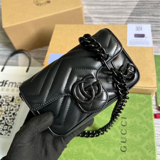 GG Marmont belt bag Black chevron matelassé - Image 5