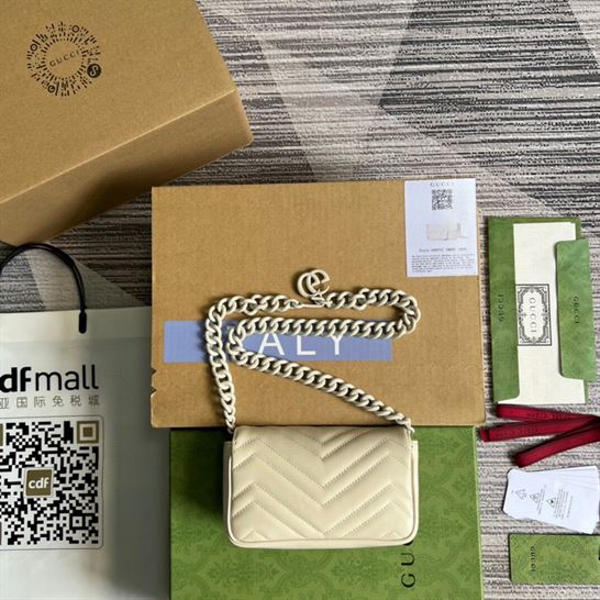 GG Marmont belt bag White chevron matelassé - Image 4