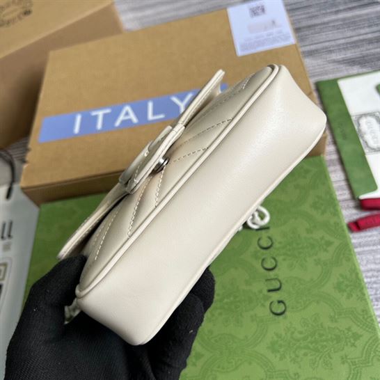 GG Marmont belt bag White chevron matelassé - Image 7