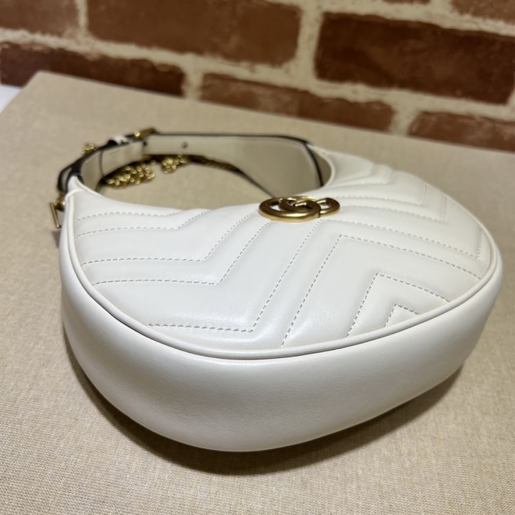 GG Marmont half-moon-shaped mini bag white leather - Image 10