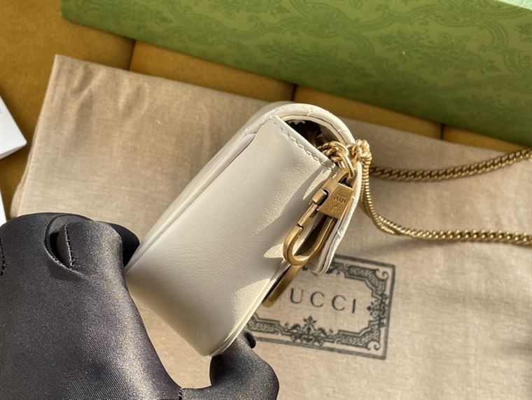 GG Marmont leather super mini bag White - Image 11