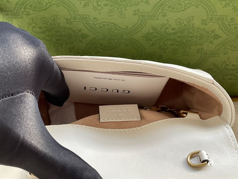 GG Marmont leather super mini bag White - Image 9