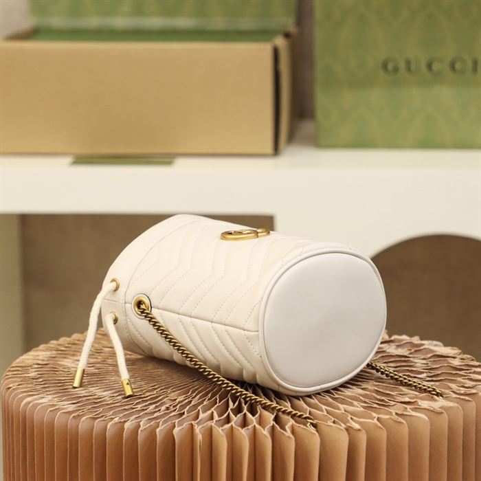GG Marmont mini bucket bag White leather - Image 6
