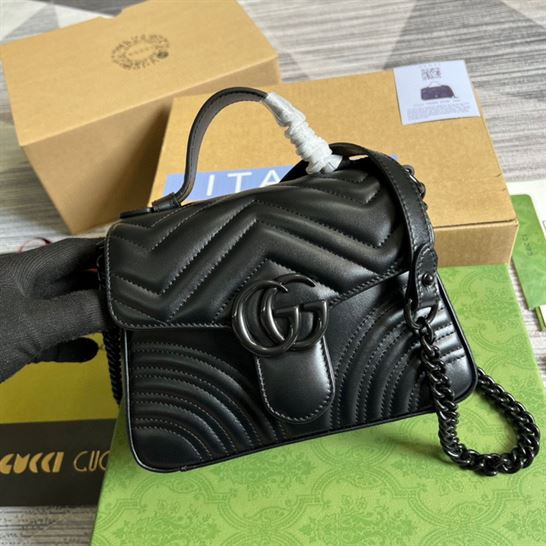 GG Marmont mini top handle bag Black - Image 4
