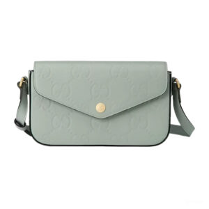 GG Super Mini Shoulder Bag in Pale Green Leather - Repbags.ru
