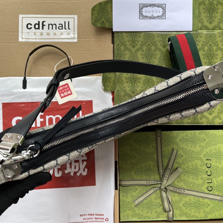 Gucci Attache large shoulder bag Beige and blue canvas - Image 8