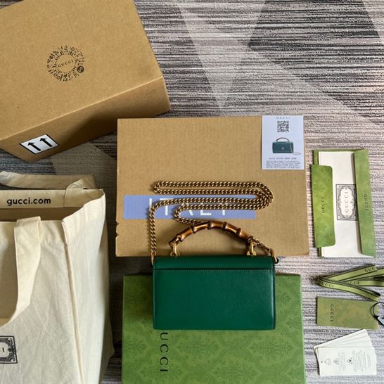 Gucci Diana small shoulder bag Emerald green leather - GB067 - Image 6