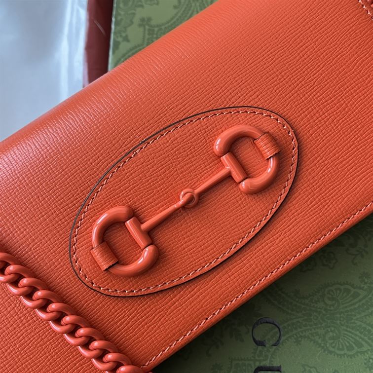 Gucci Horsebit 1955 wallet with chain Orange - Image 5