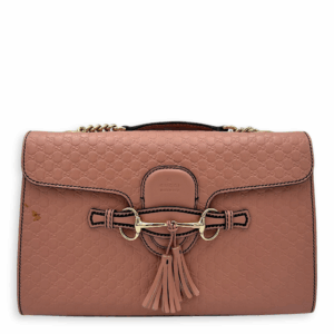 Emily Pink Shoulder Bag in Guccissima Leather, Gold hardware