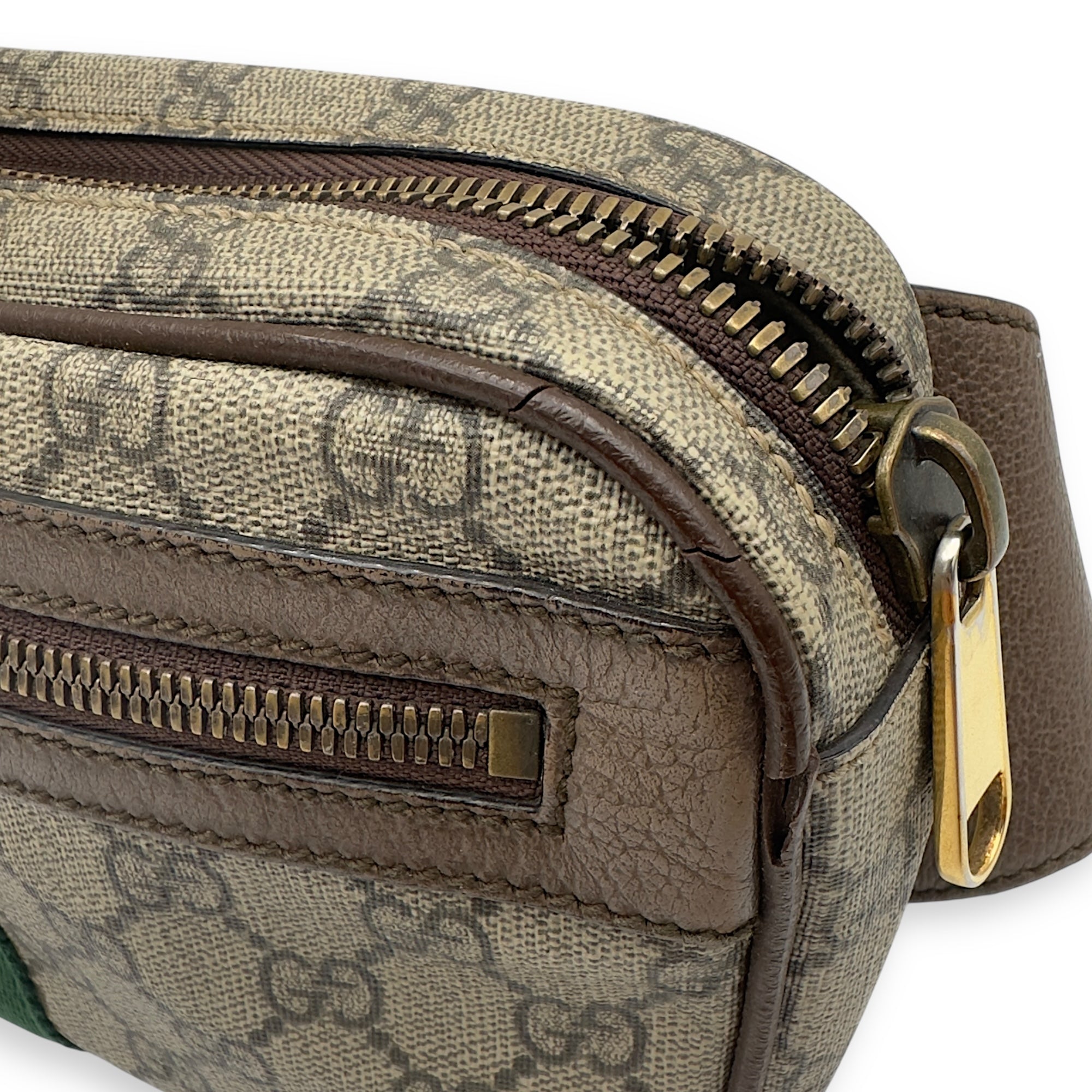 Ophidia Crossbody Bag Brown in Coated Canvas, Gold hardware - Image 13