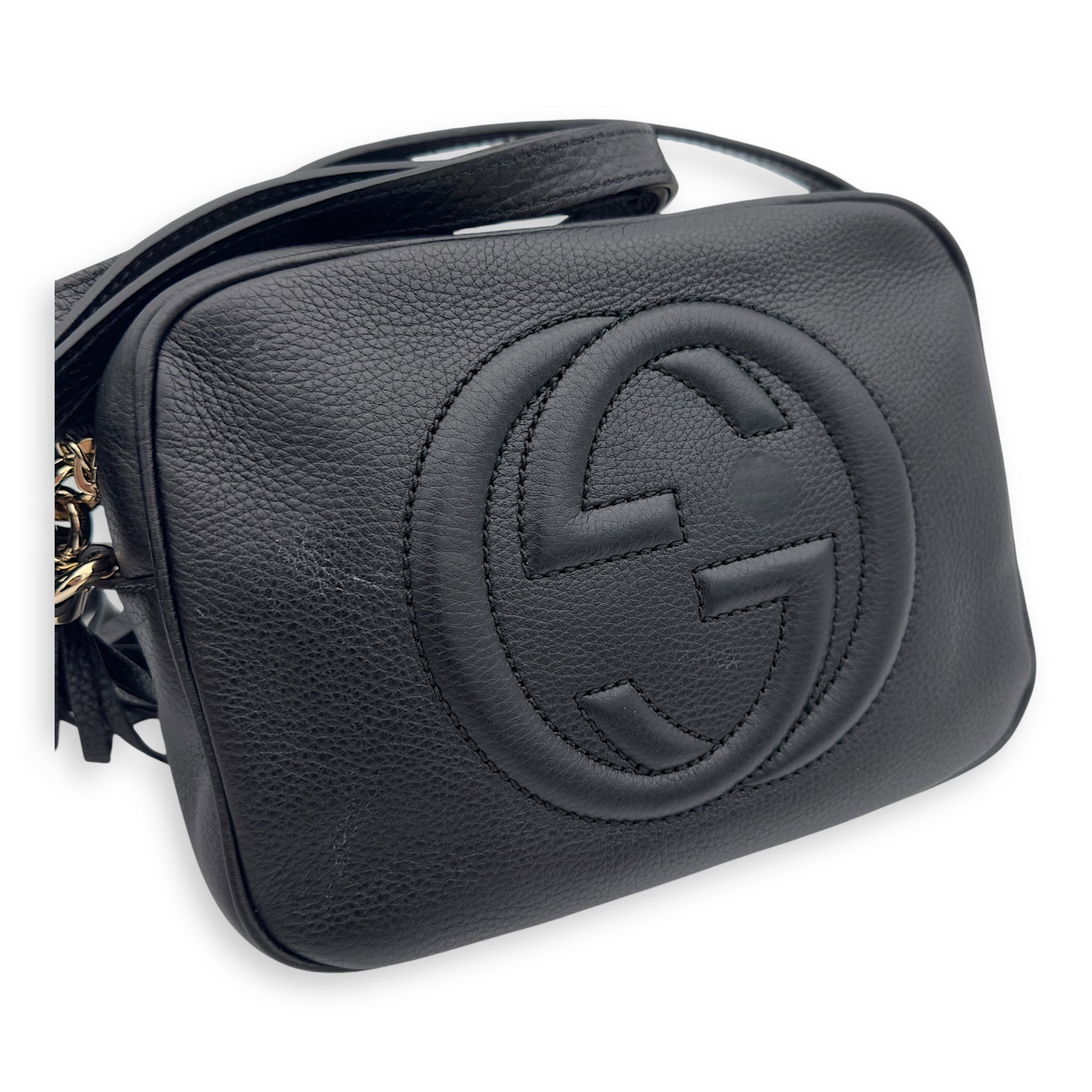 Soho Crossbody Bag Black in Calfskin, Gold hardware - Image 8