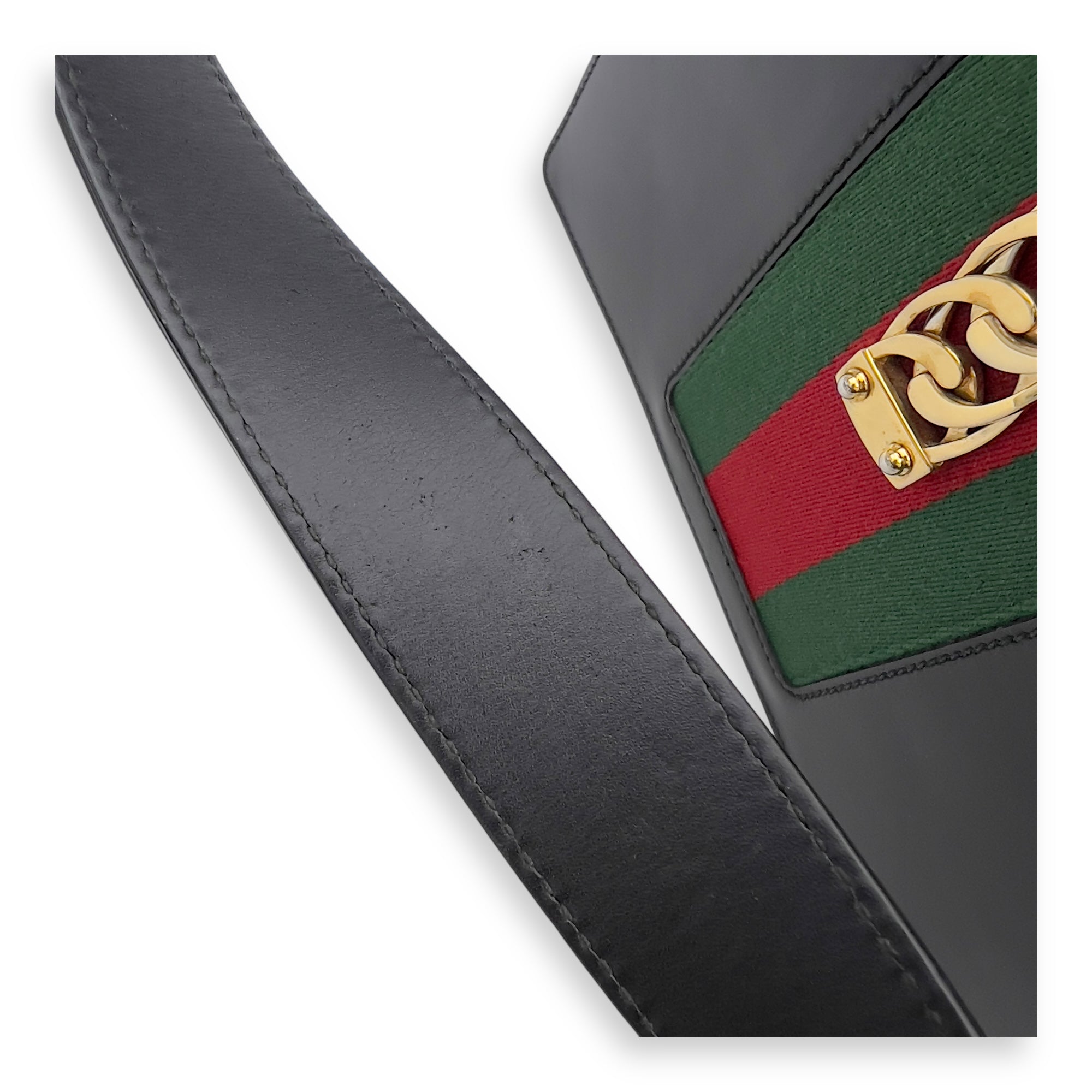 Sylvie Shoulder Bag Black in Calfskin, Gold hardware - Image 32