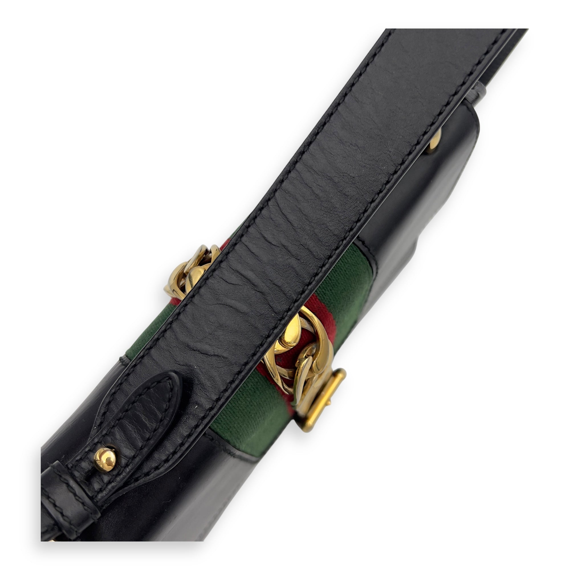 Sylvie Shoulder Bag Black in Calfskin, Gold hardware - Image 33