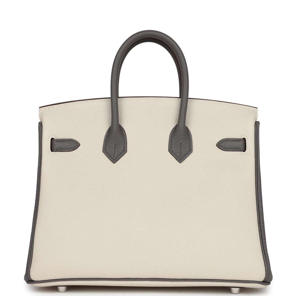 Hermes Special Order (HSS) Birkin 25 Beton and Etain Togo Brushed Palladium Hardware - Image 5