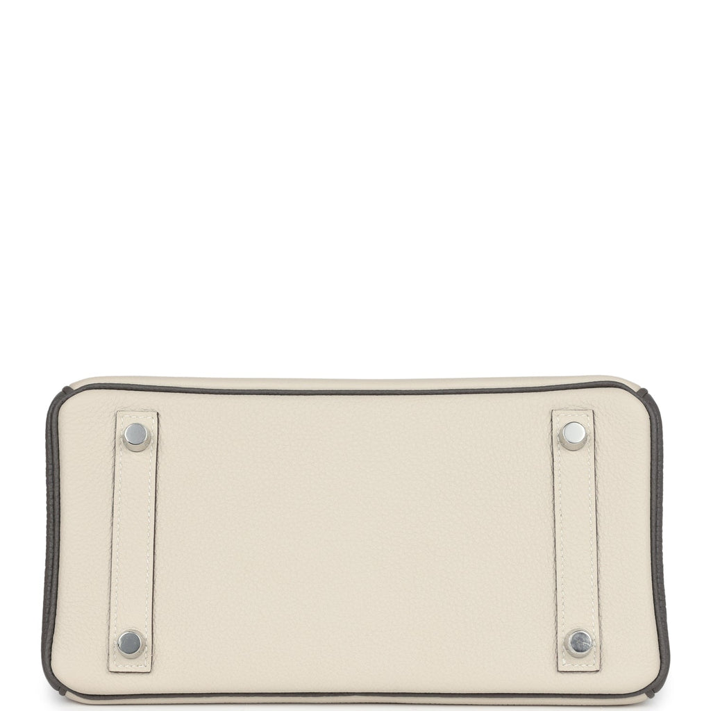 Hermes Special Order (HSS) Birkin 25 Beton and Etain Togo Brushed Palladium Hardware - Image 7