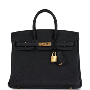Hermes Special Order (HSS) Birkin 25 Black Verso Togo Brushed Gold Hardware