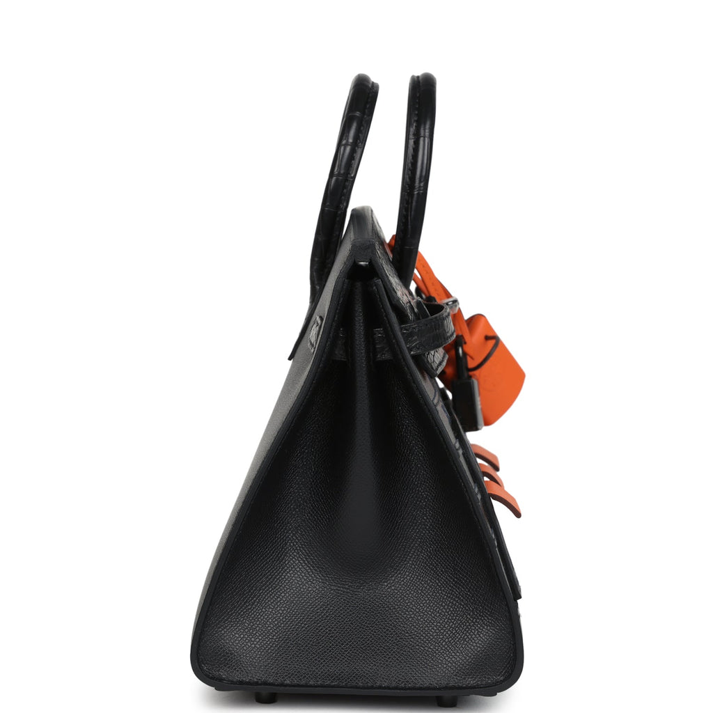Hermes "Midnight" Faubourg Birkin Sellier 20 So Black Matte Alligator Black Hardware - Image 4