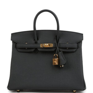 Hermes Birkin 25 Black Togo Gold Hardware