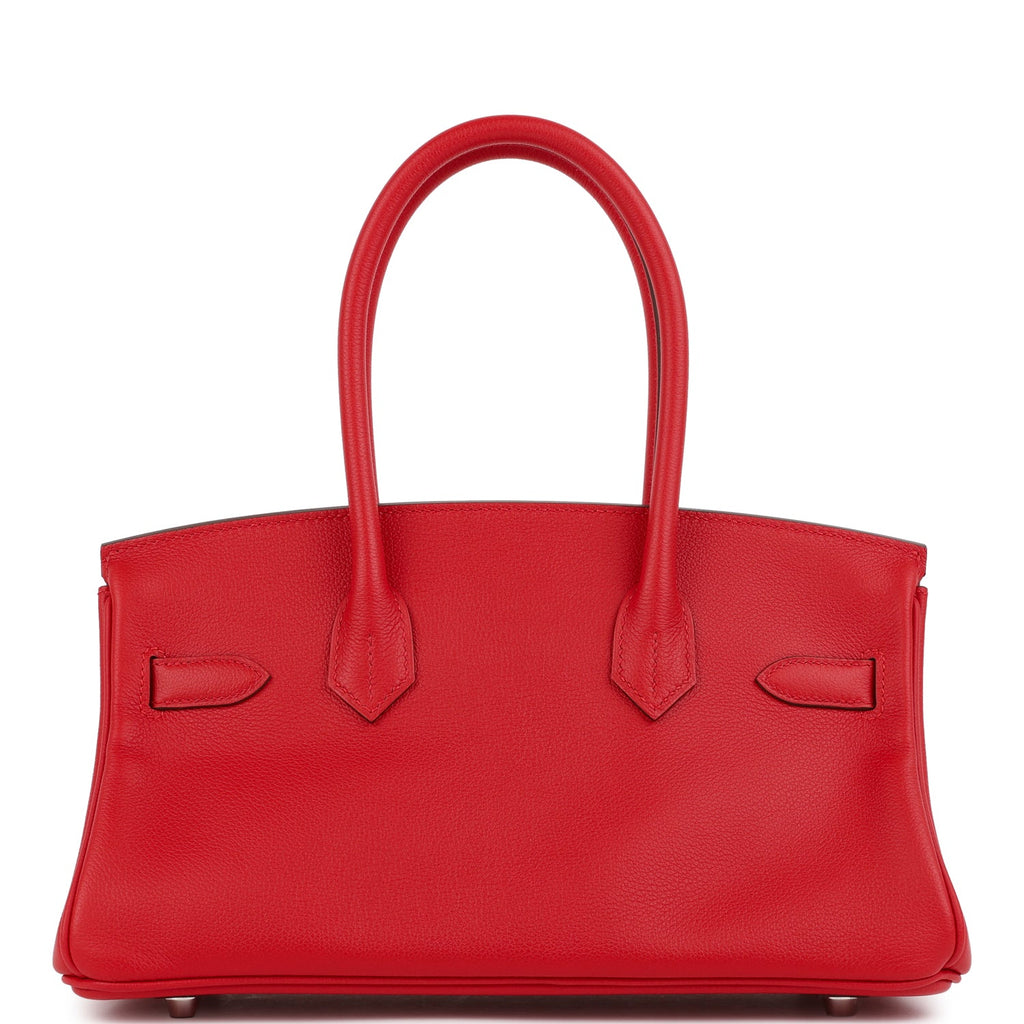 Hermes Shoulder Birkin Light 29 Rouge Radieux Evercolor Palladium Hardware - Image 5