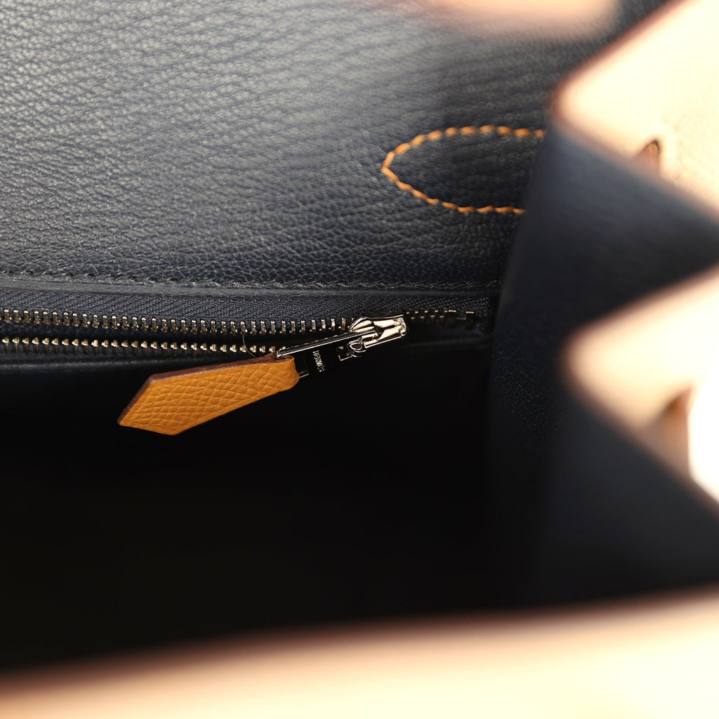 Pre-owned Hermes Casaque Birkin Sellier 30 Sesame and Etoupe Epsom Palladium Hardware - Image 9