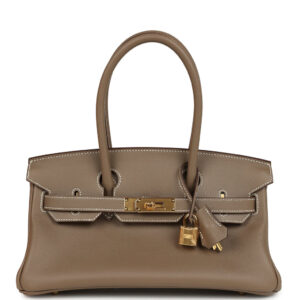 Hermes Shoulder Birkin Light 29 Etoupe Evercolor Gold Hardware