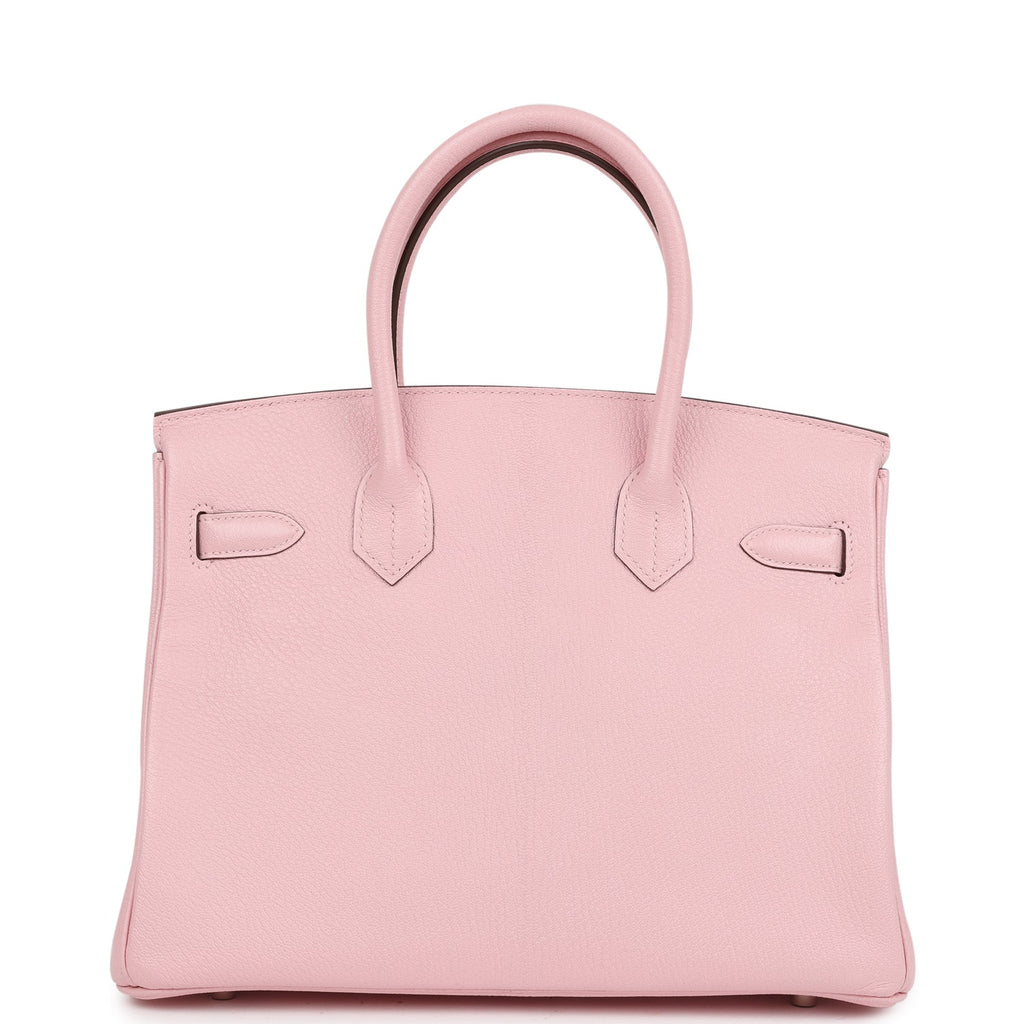 Pre-owned Hermes Special Order (HSS) Birkin 30 Rose Sakura Verso Chèvre Palladium Hardware - Image 5