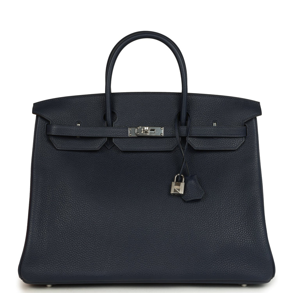 Hermes Special Order (HSS) Birkin 40 Bleu Nuit Verso Togo Palladium Hardware