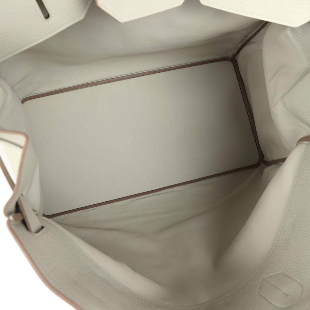 Pre-owned Hermes HAC Birkin 50 "Endless Road" Gris Perle Togo Palladium Hardware - Image 9