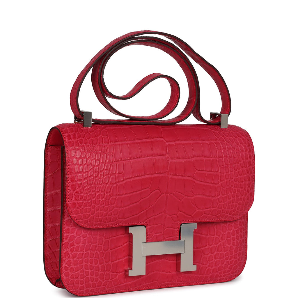 Hermes Constance 1-24 Rose Extreme Matte Alligator Palladium Hardware - Image 3