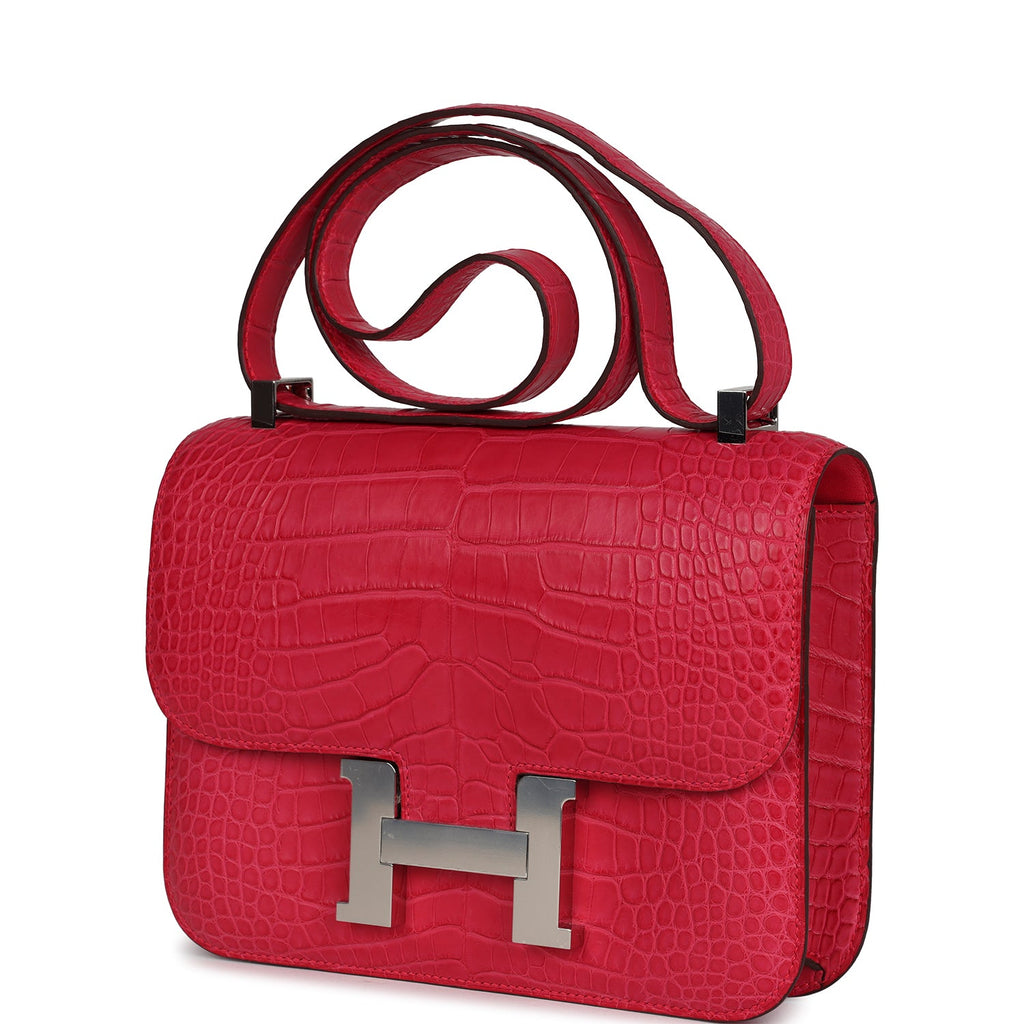 Hermes Constance 1-24 Rose Extreme Matte Alligator Palladium Hardware - Image 6