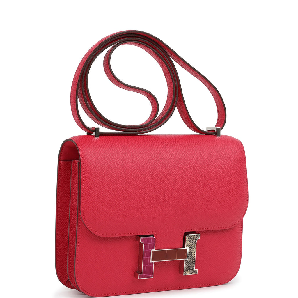 Pre-owned Hermes Constance 18 Rose Extreme Epsom Marquette Palladium Hardware - Image 3