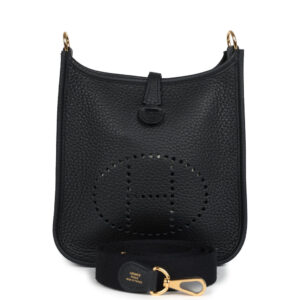 Hermes Evelyne TPM Black Clemence Gold Hardware
