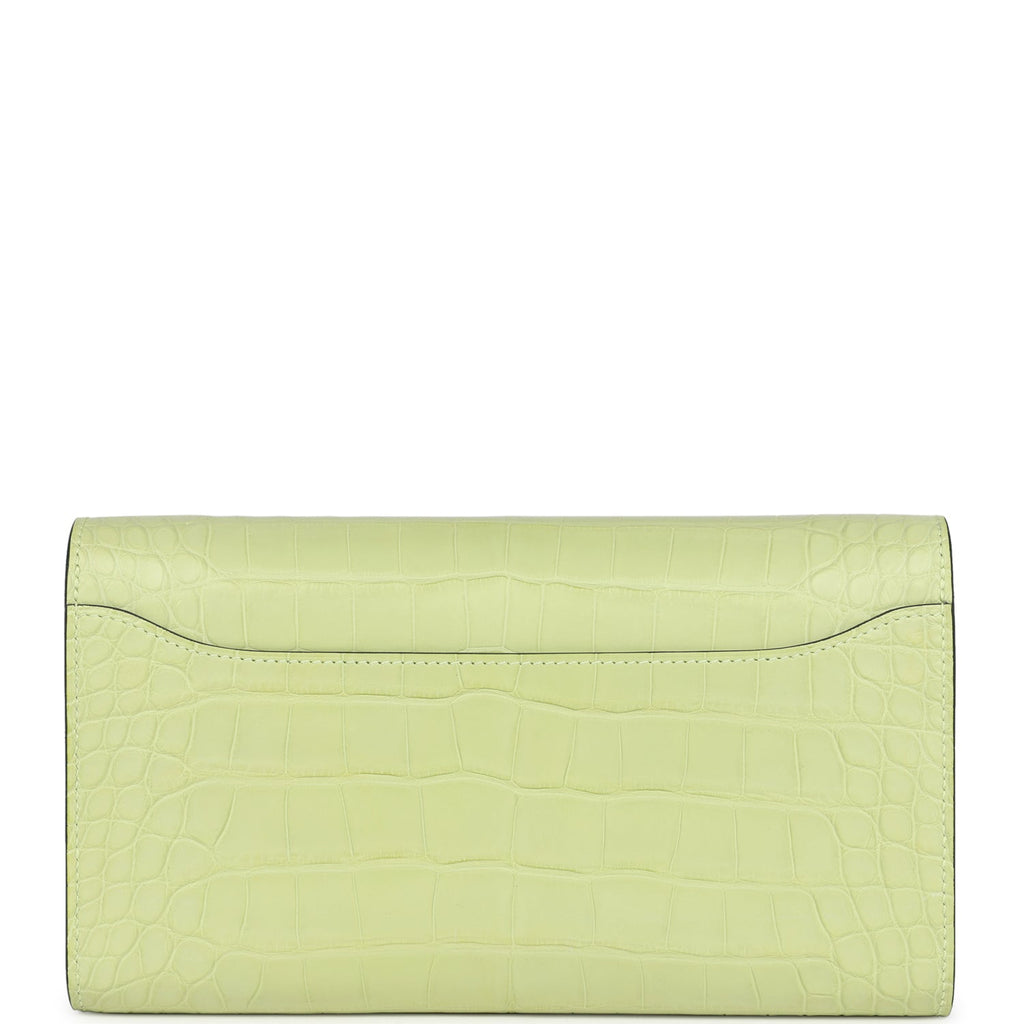 Hermes Constance Wallet To Go Jaune Bourgeon Matte Alligator Palladium Hardware - Image 5